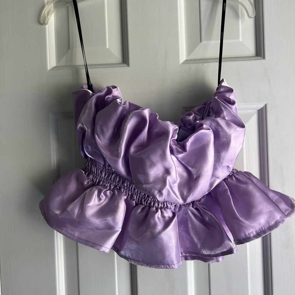 Forever 21 Purple Satin Crop Top